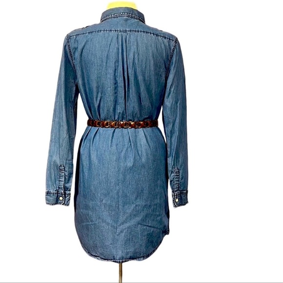 Per Se Anthropologie Shirt Dress Casual Business Minimalist Versatile Blue L - Picture 5 of 11